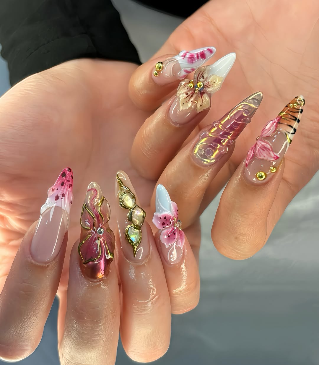 Tropical Pink Floral Stilettos