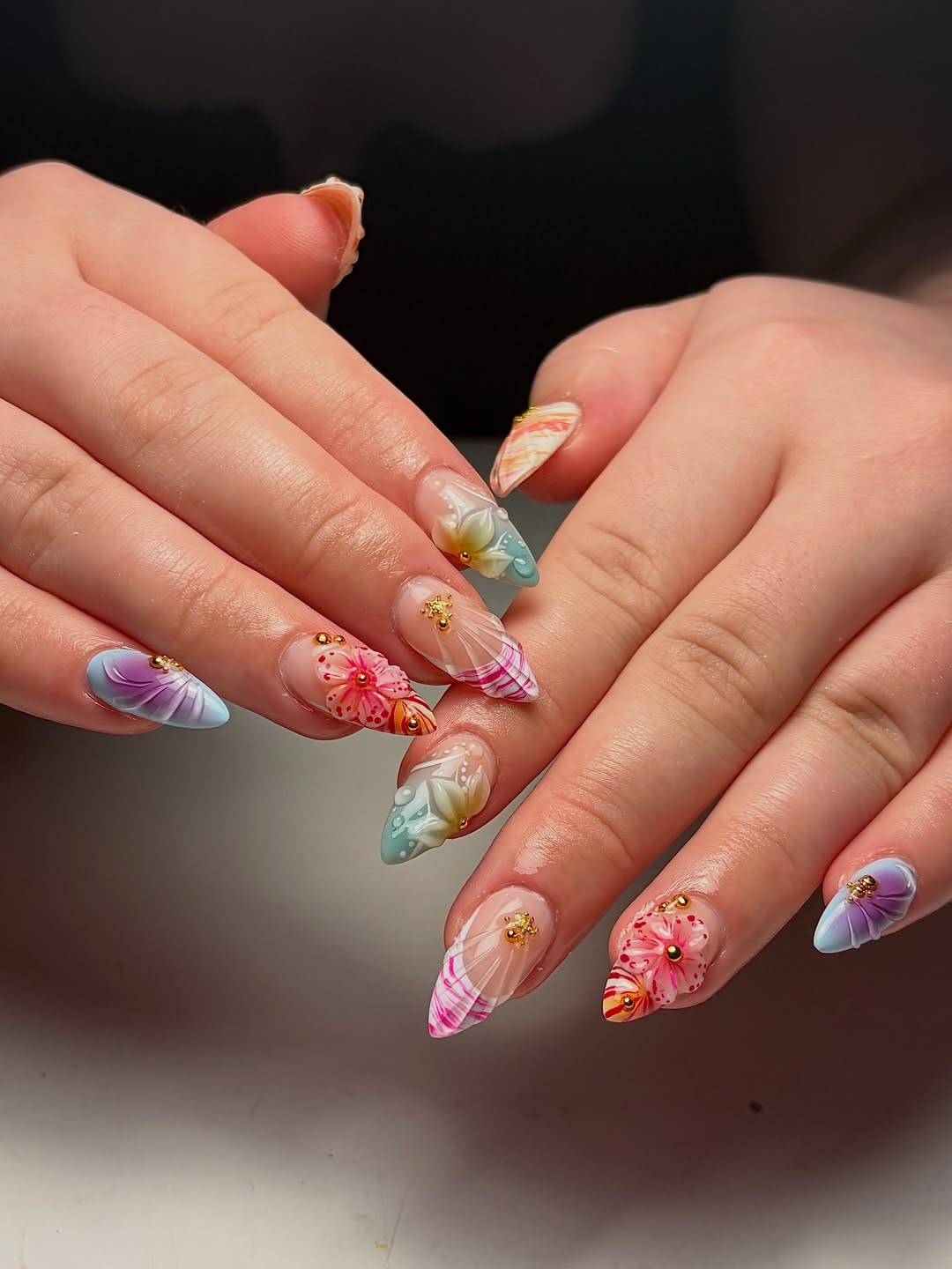 Tropical Seashell and Floral Art