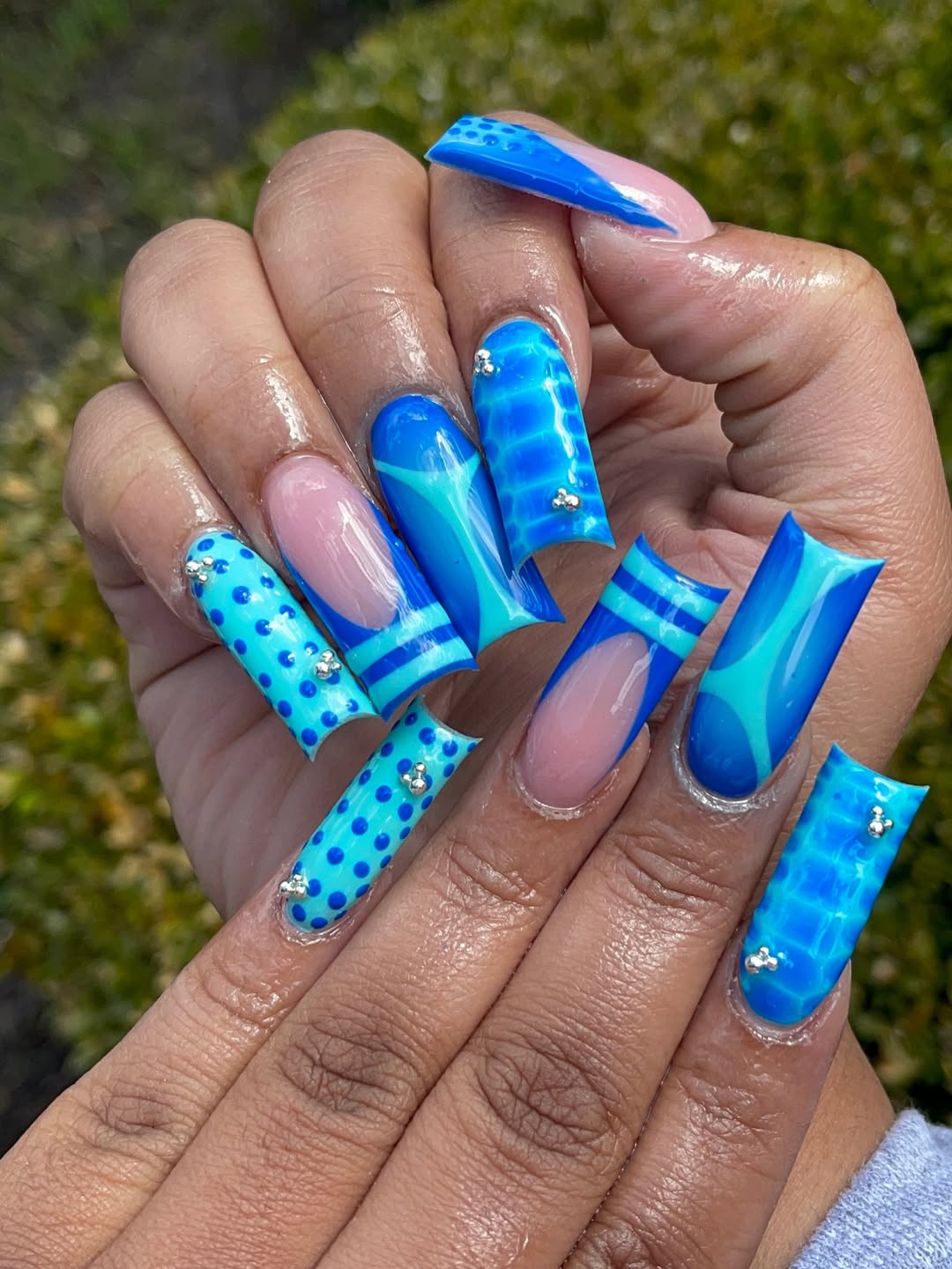 Vibrant Blue Mixed Patterns