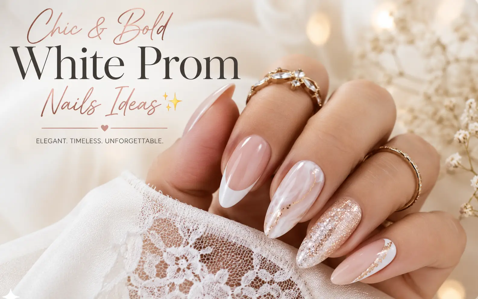 White Prom Nails