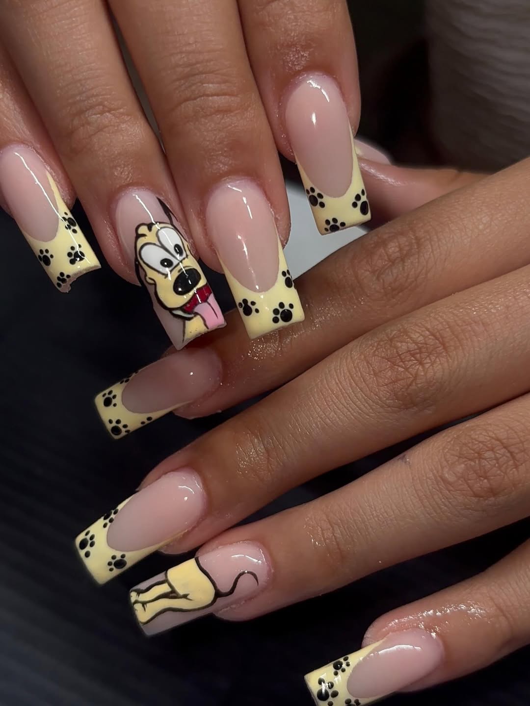 Yellow Tips with Pluto and Paw Prints