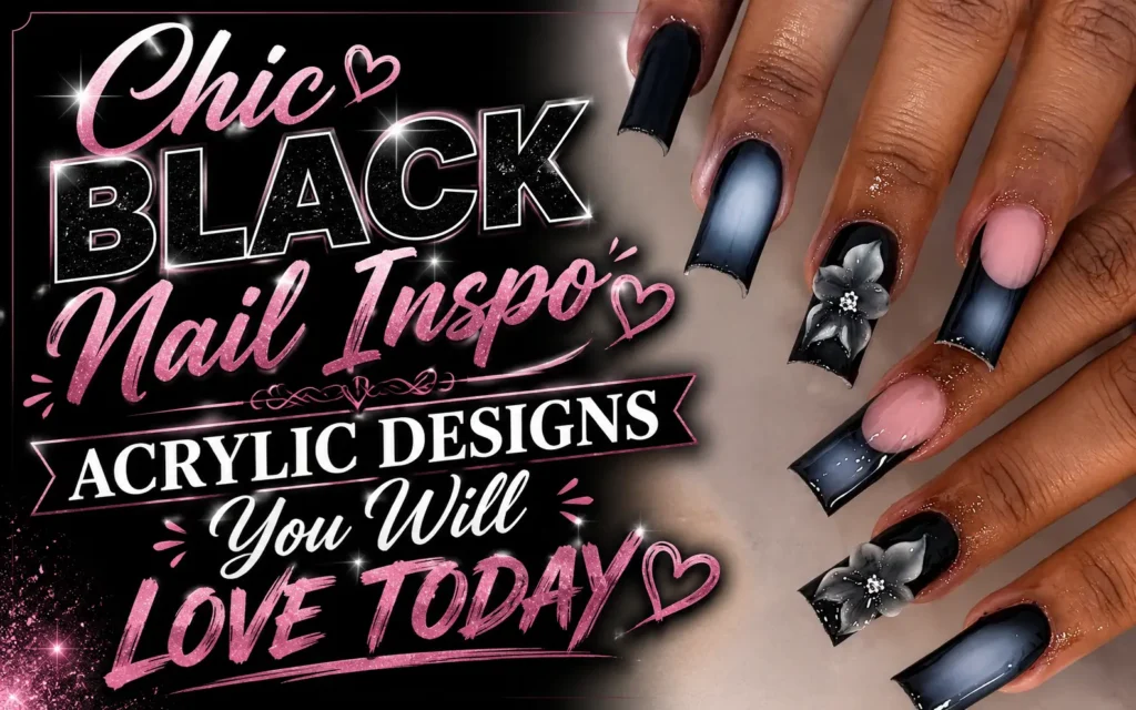 Black Nail Inspo Acrylic