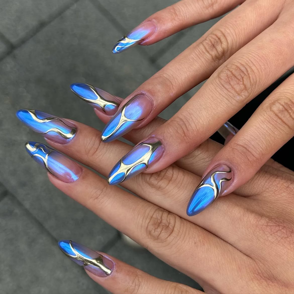 Blue Metallic Waves