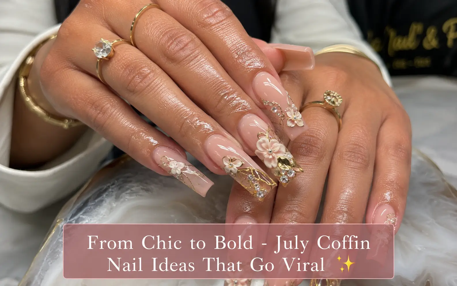 July Nail Ideas Coffin