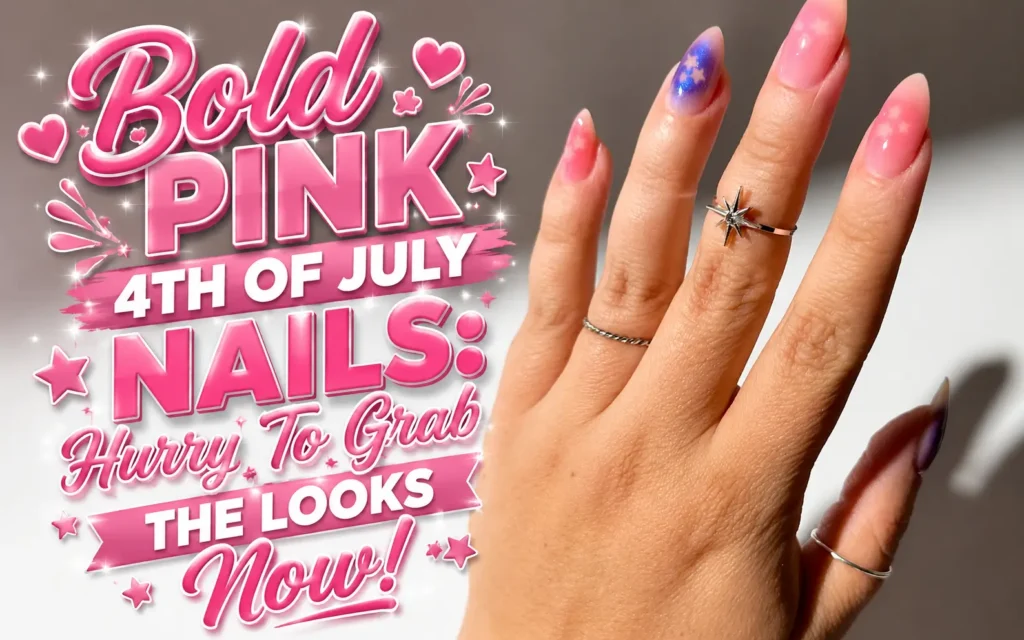 Pink 4th Of July Nails
