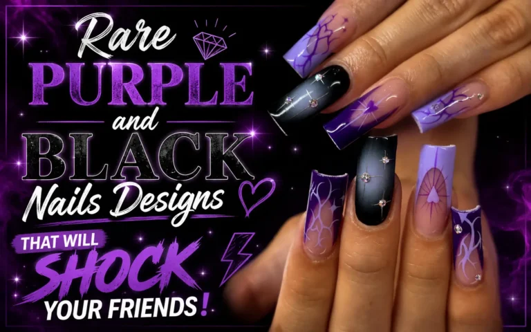 Purple and Black Nails