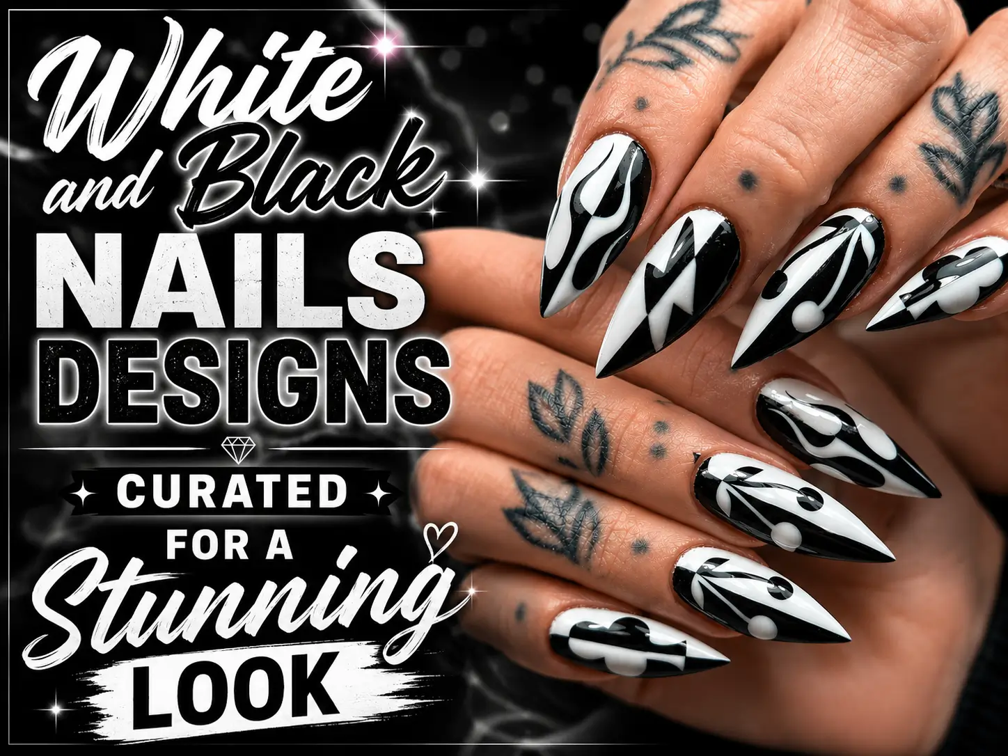 White and Black Nails