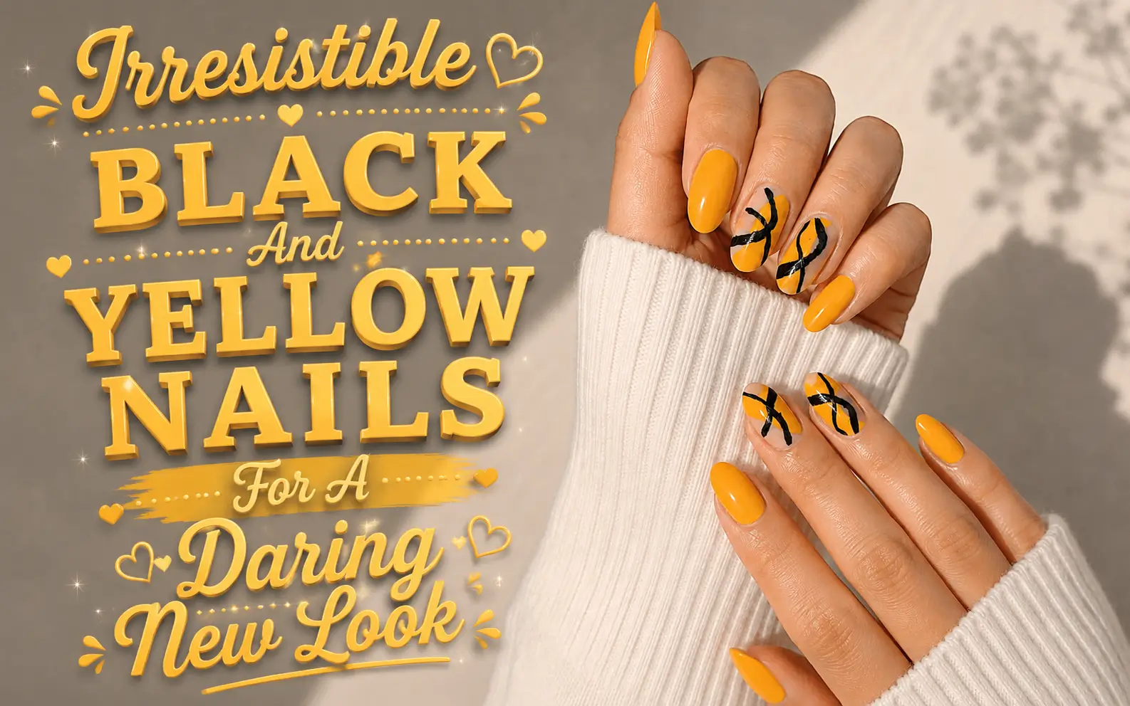 Black And Yellow Nails