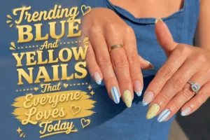 Blue And Yellow Nails