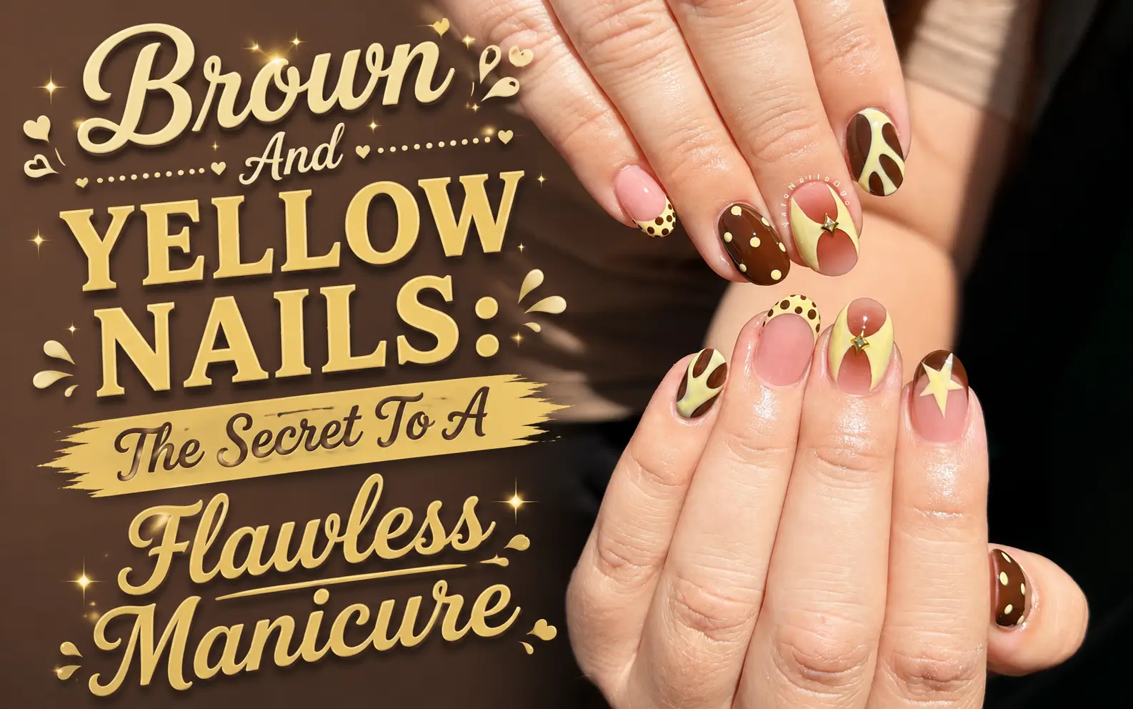 Brown And Yellow Nails
