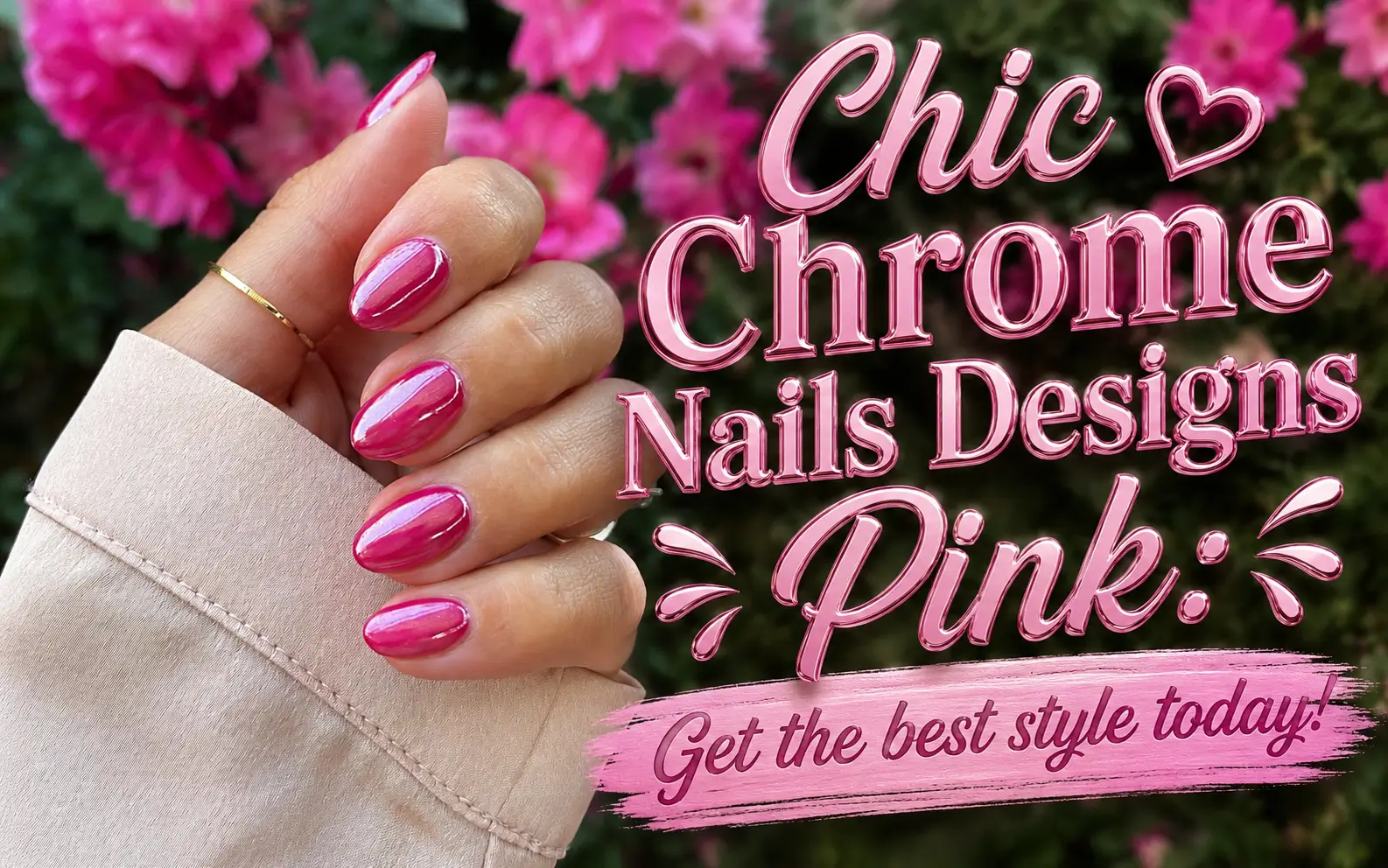 Chic Chrome Nails Designs Pink