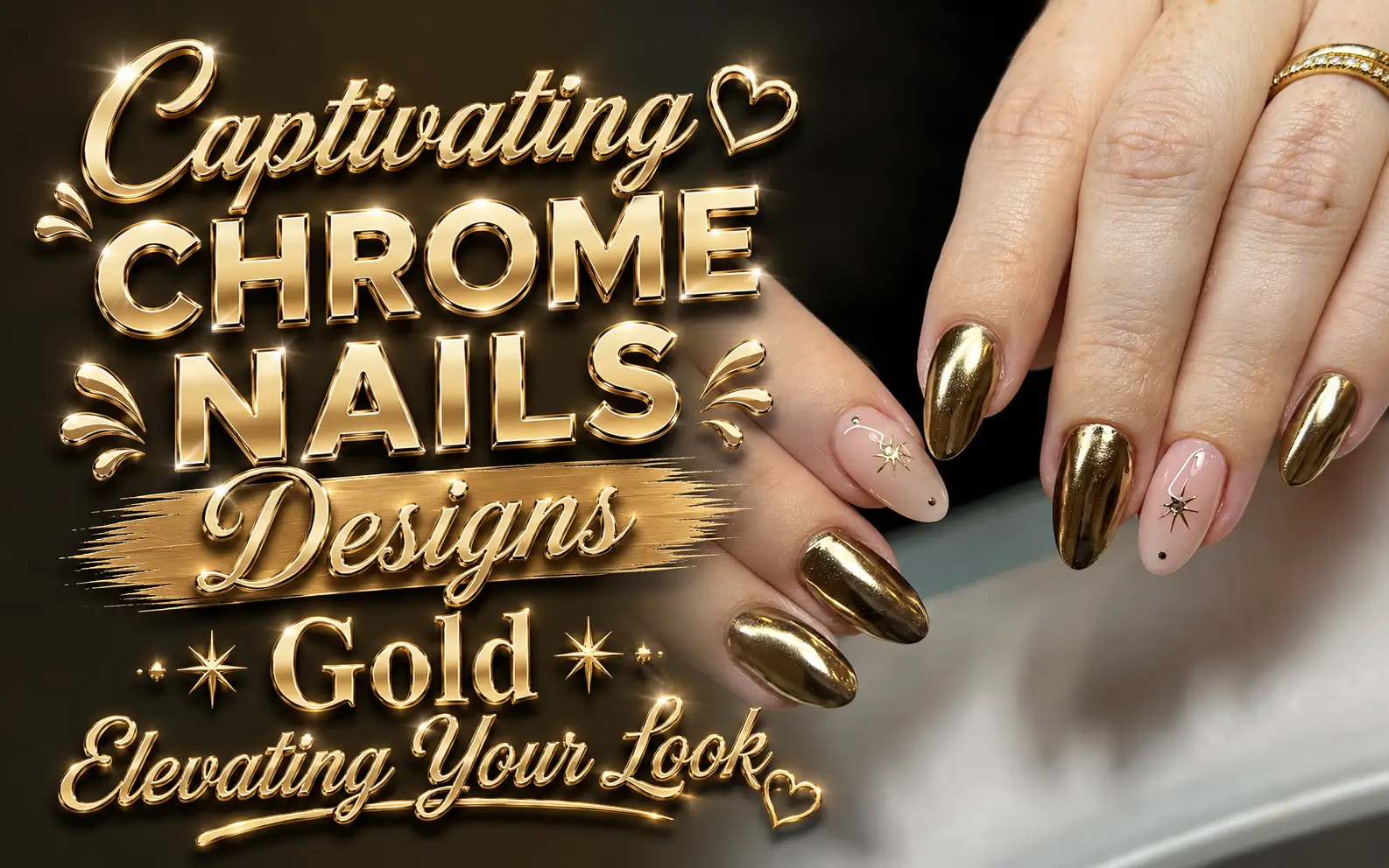 Chrome Nails Designs Gold