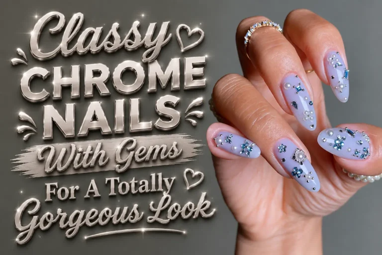 Chrome Nails With Gems