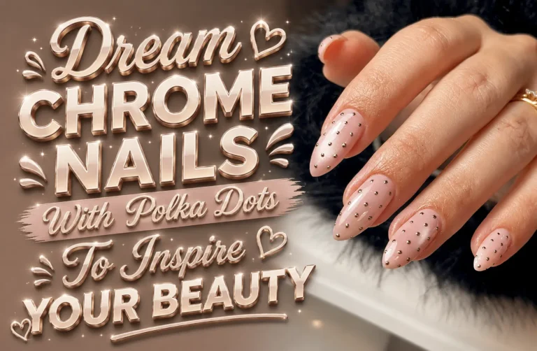 Chrome Nails With Polka Dots