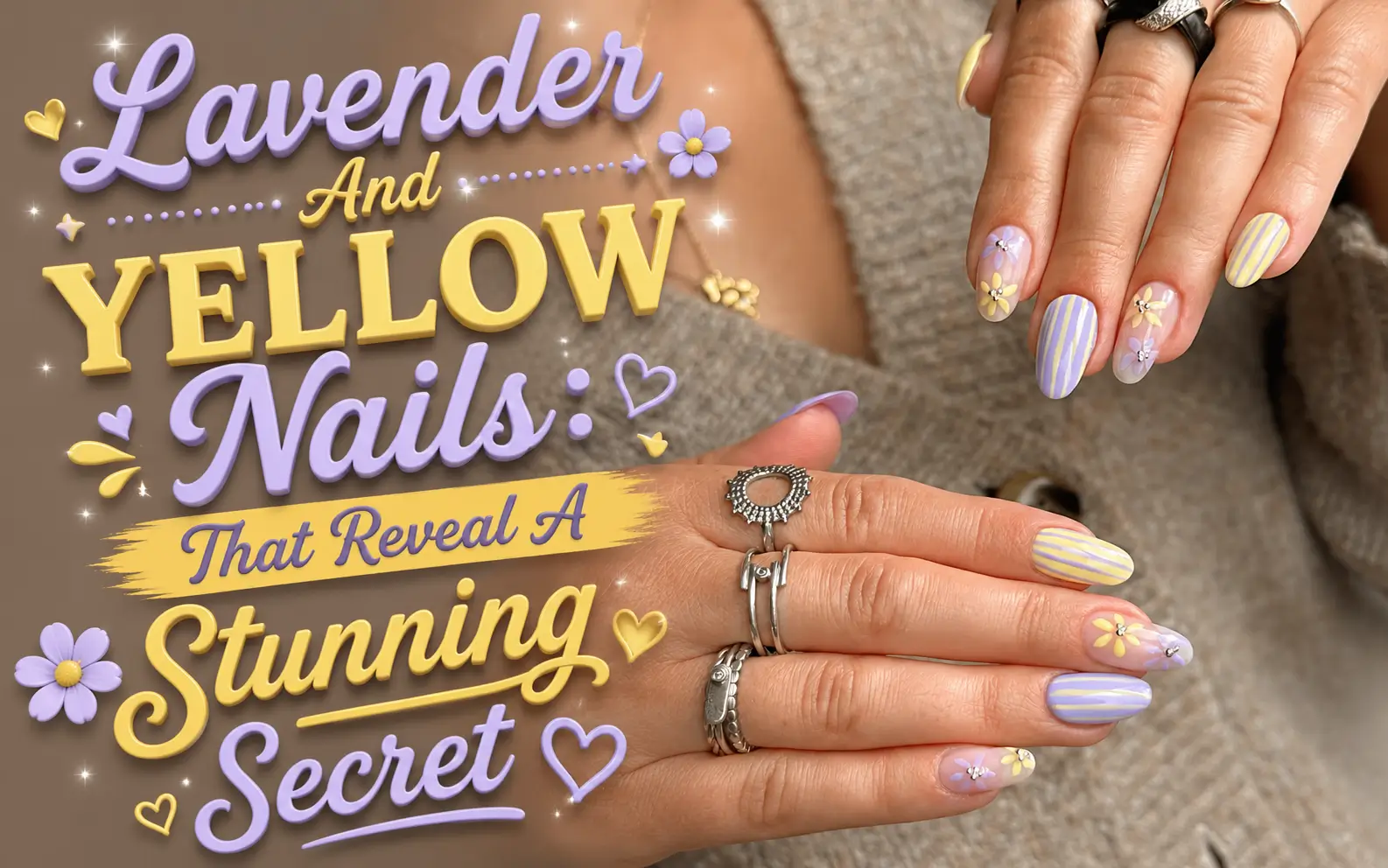 Lavender And Yellow Nails