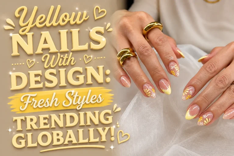 Yellow Nails With Design