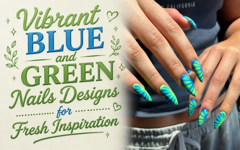 Blue and Green Nails