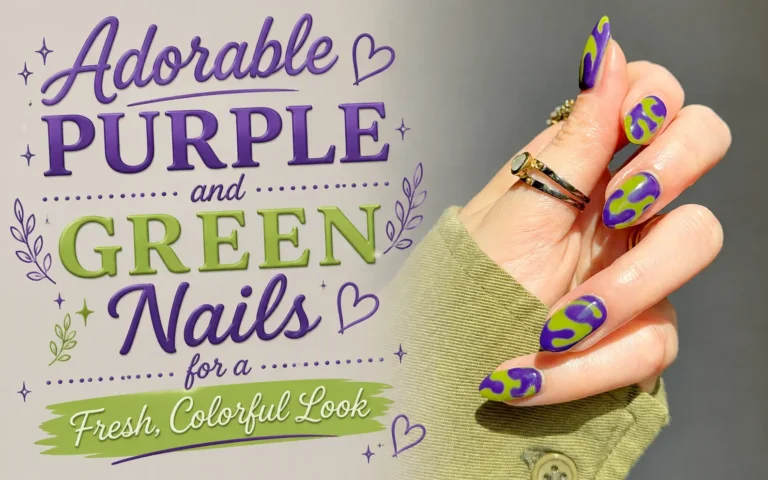 Purple and Green Nails