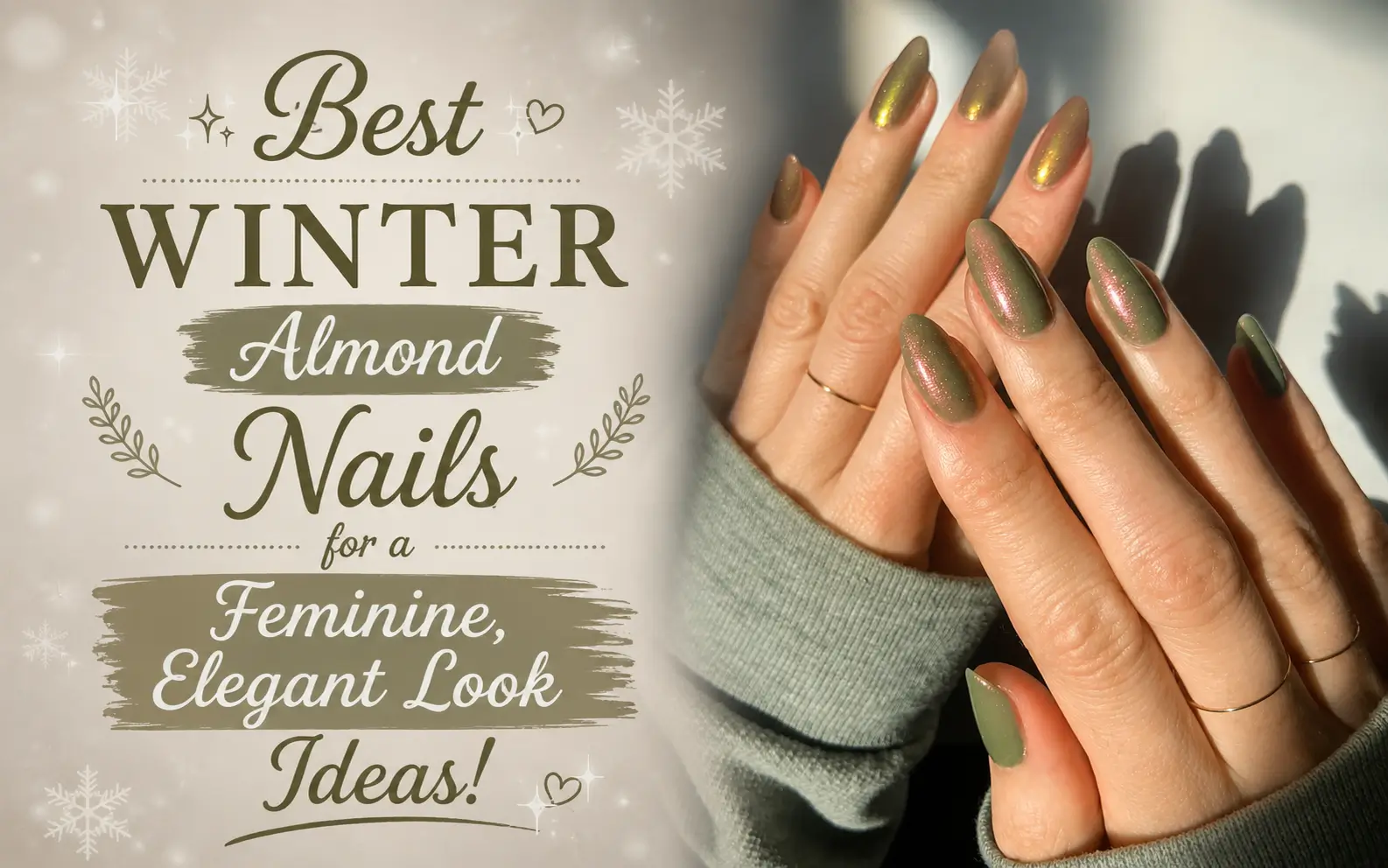 Winter Almond Nails for a Feminine Look