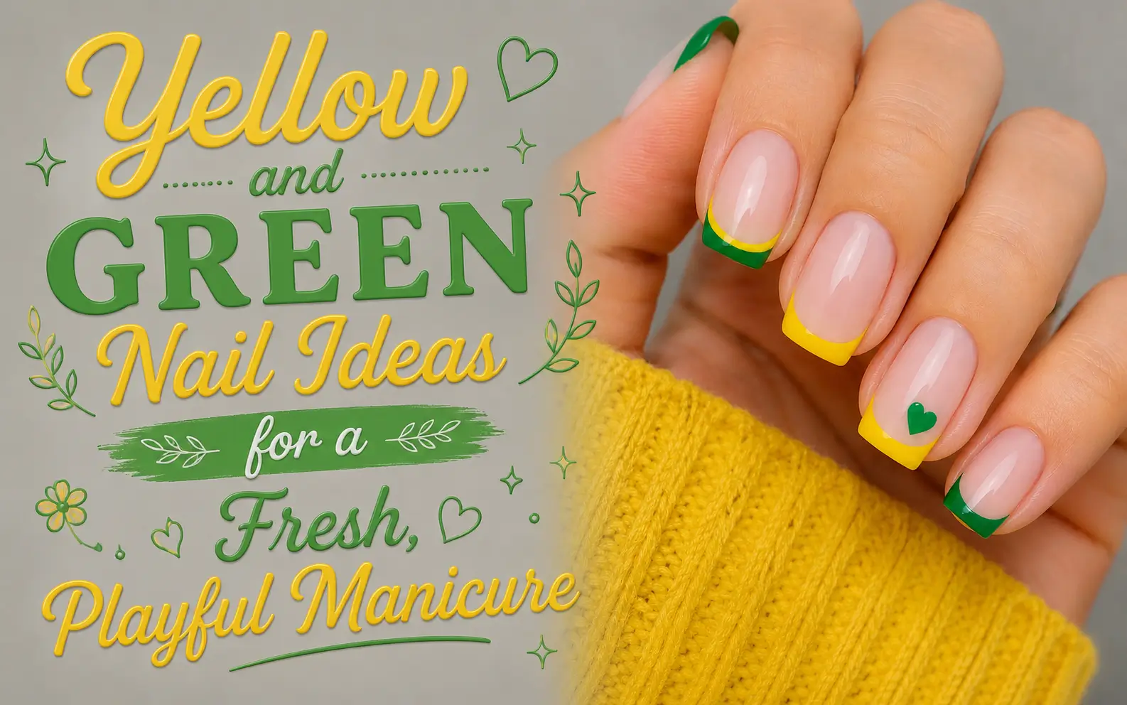 Yellow and Green Nails