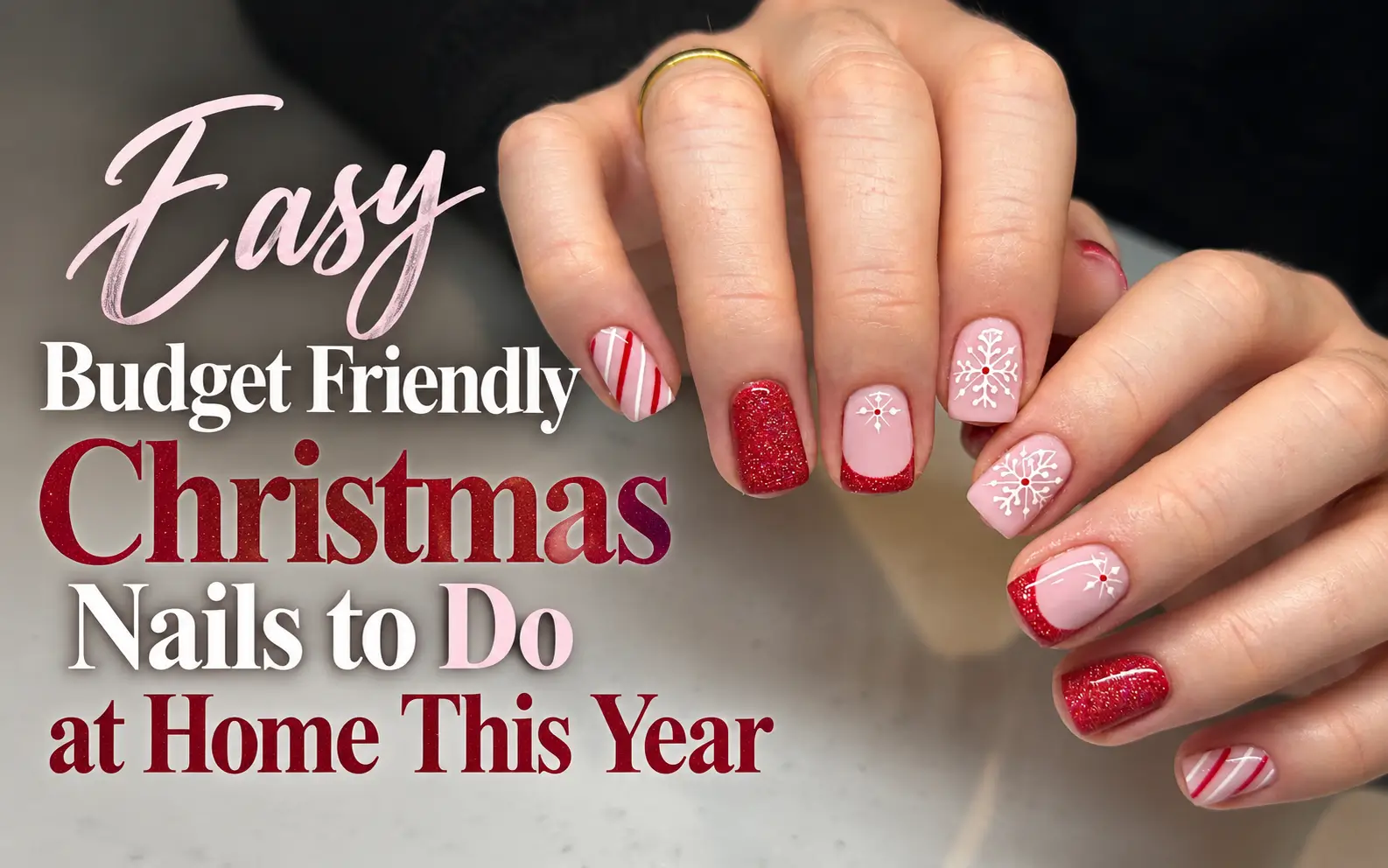 Budget Friendly Christmas Nails to Do at Home