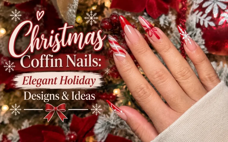Christmas Nails for Coffin Shaped Nails