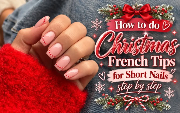 How to do Christmas French Tips for Short Nails step by step