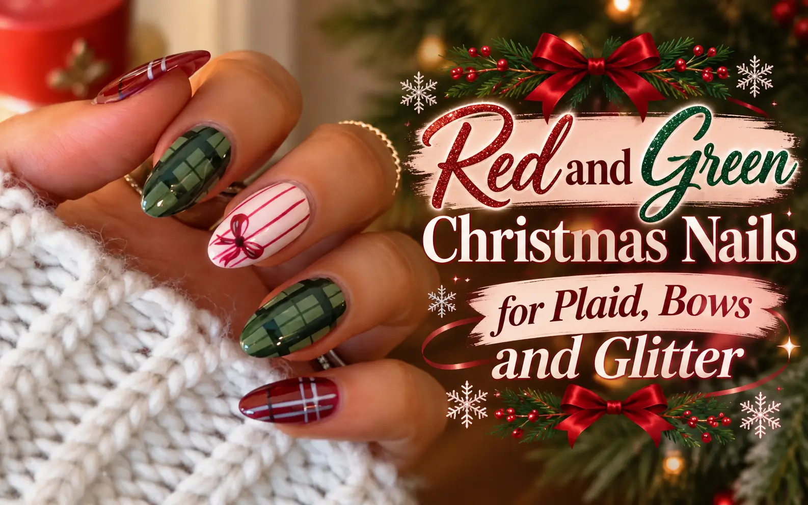 Red and Green Christmas Nails